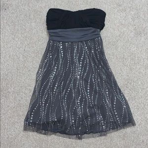 Sparkly strapless mini dress